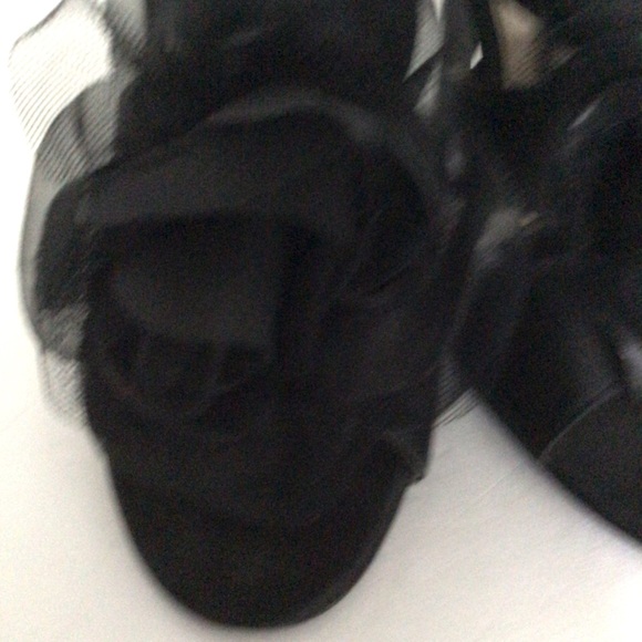 NINA BLACK SATIN STRAPPY SLINGBACK HEELS SIZE 8.5 CARLINA - Picture 13 of 14